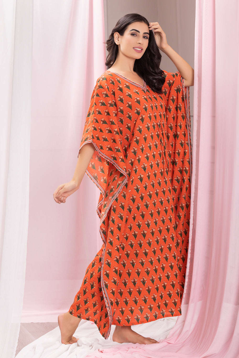 Jaipur Kaftan in pure cotton