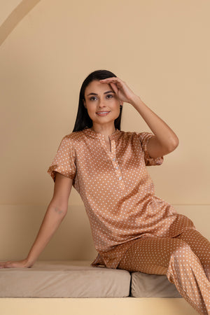 Satin Pj set in Polka