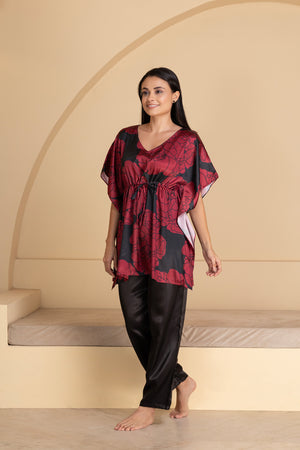 Black Floral Kaftan