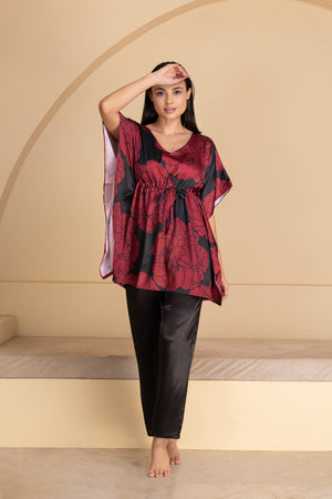 Black Floral Kaftan