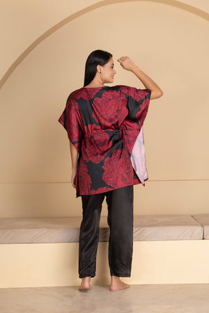 Black Floral Kaftan