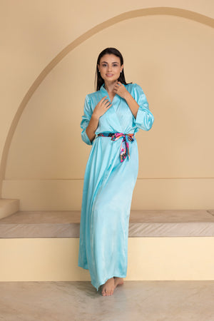 Print Satin Nightgown set