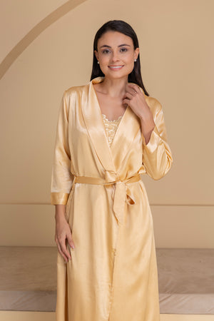 Gold satin Nightgown set