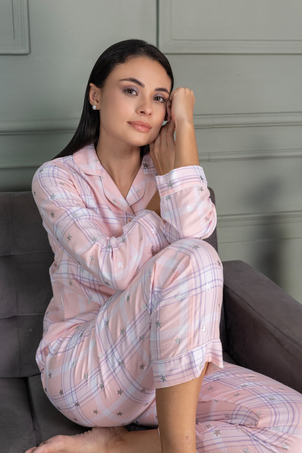 Flannel Pj set with Stars