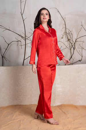 Valentine Red classic collar Pj set