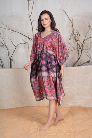 Printed Satin Kaftan