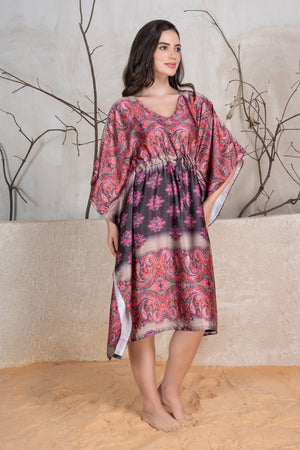 Printed Satin Kaftan