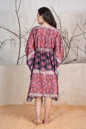 Printed Satin Kaftan