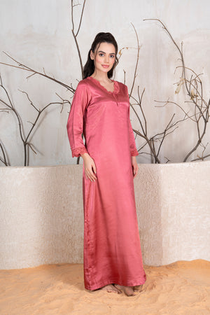 Elegant Satin Nighty in Rust