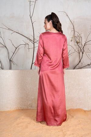 Elegant Satin Nighty in Rust