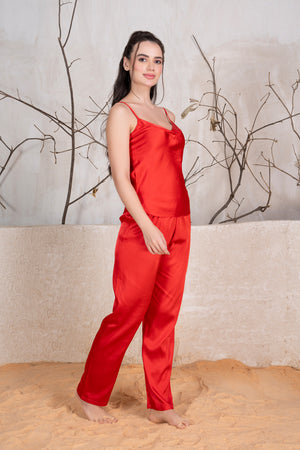 Valentine Red Satin Pj set