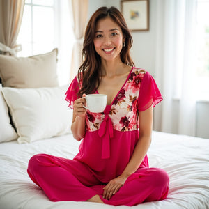 Pink Blush Breeze Chiffon Sleep Set