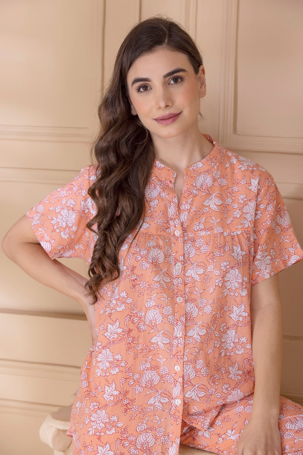 Floral cotton Night suit