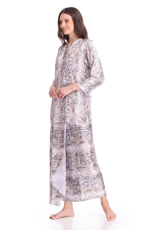 Printed Satin Lungi Kurta