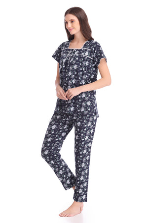 Printed Knit Cotton Night suit