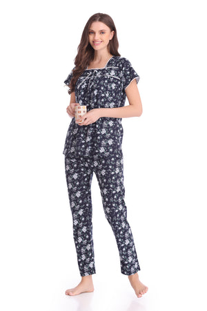 Printed Knit Cotton Night suit