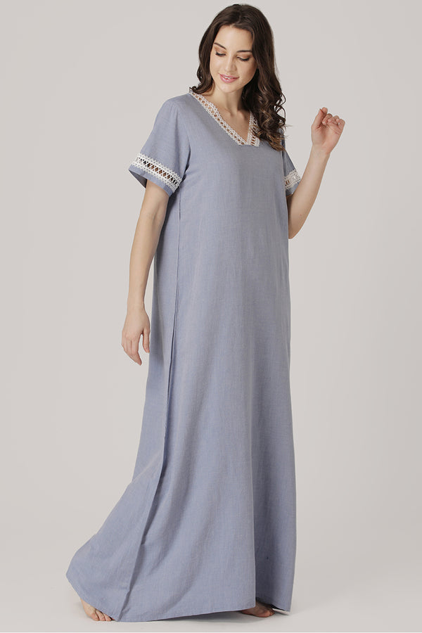 Pure cotton sleeveless Nighty - Private Lives