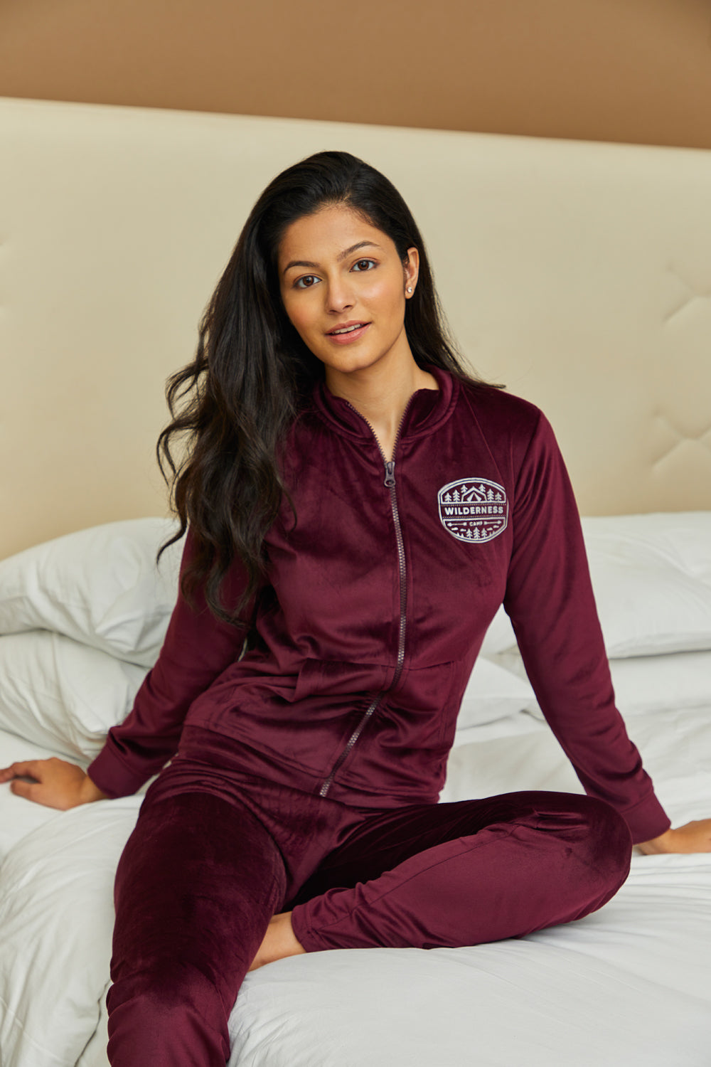 Accented Velour Track Suit