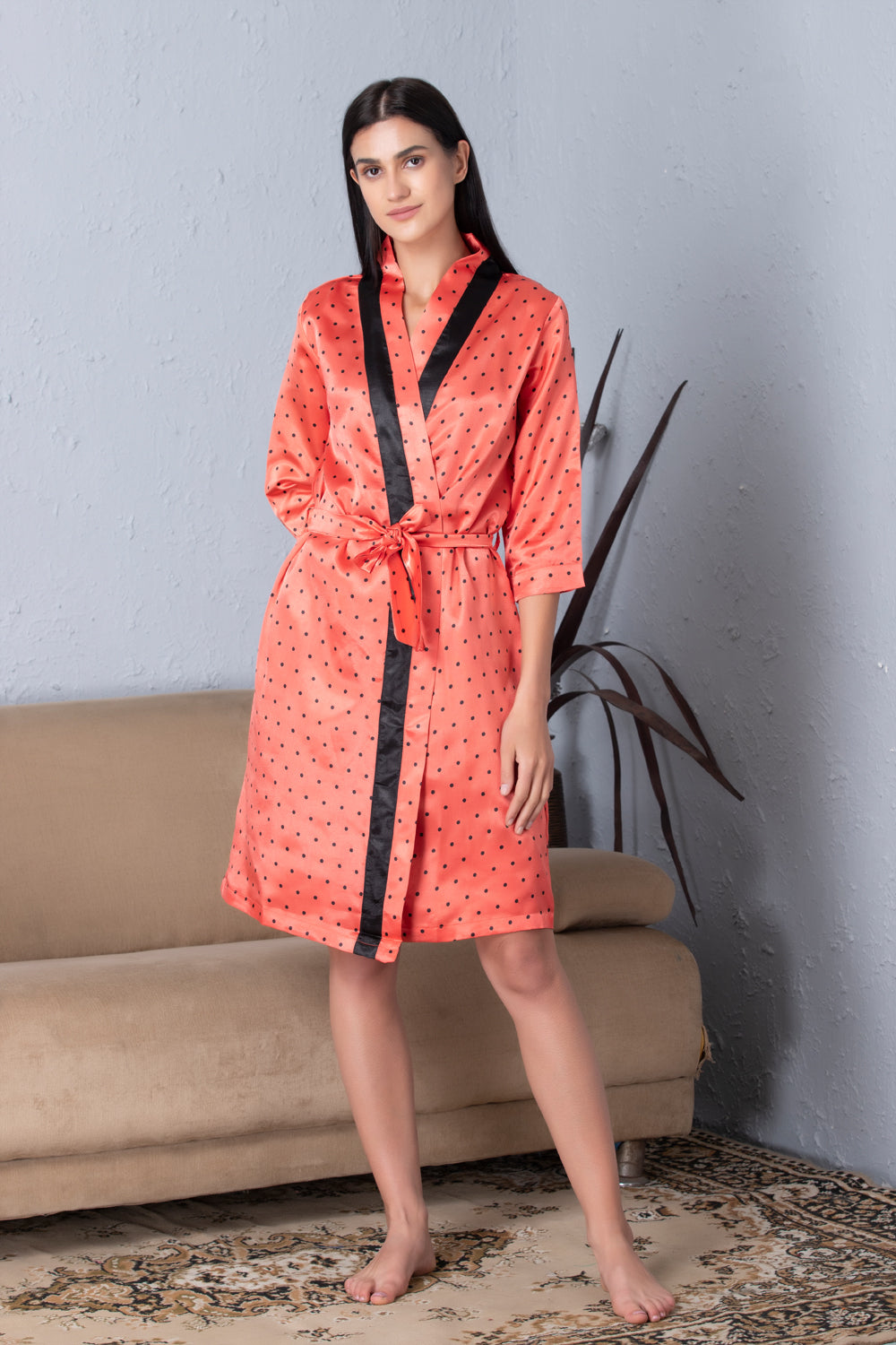 Polka dot Robe & Satin Nighty Private Lives