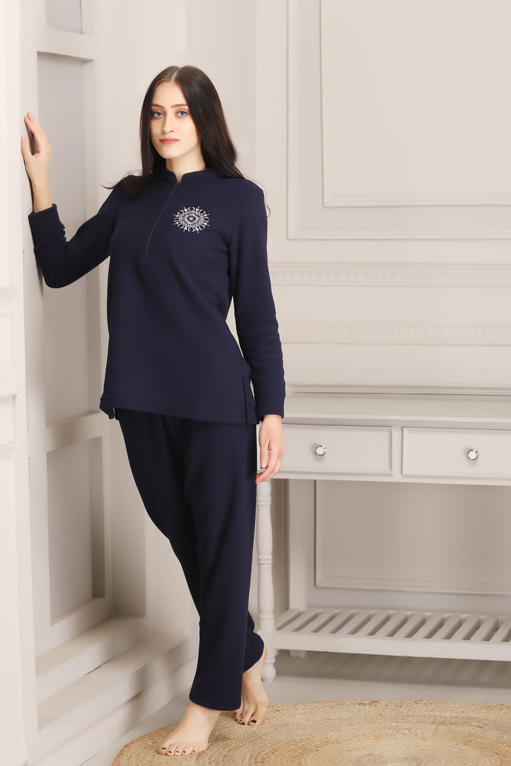 Warm Super soft Polar Night suit (Navy Blue) Private Lives